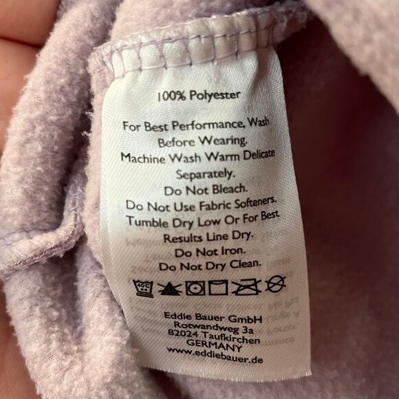 Eddie Bauer Pink Leopard Print Fleece Quarter Zip Pullover size Medium - Picture 3 of 3